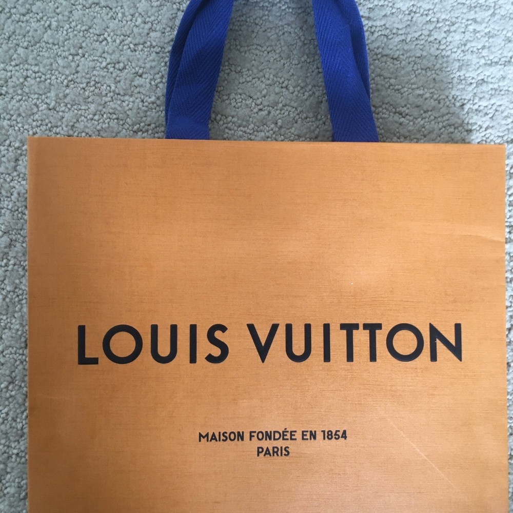 Authentic Louis Vuitton Luxury Designer Orange Gift Shopping Bag 10x8